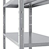 Regalux Metallregal (45 x 100 x 188 cm, Traglast: 65 kg/Boden, Silber)