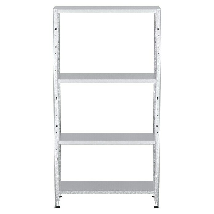 Regalux Metallregal (30 x 84 x 160 cm, Traglast: 40 kg/Boden, Silber)