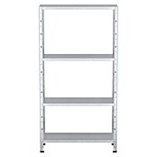Regalux Metallregal (30 x 84 x 160 cm, Traglast: 40 kg/Boden, Silber)