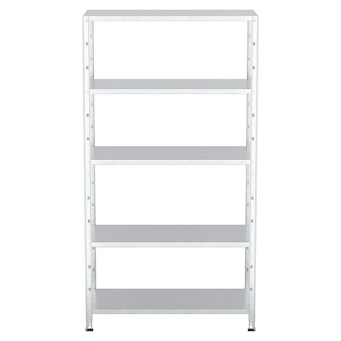Regalux Metallregal (45 x 100 x 188 cm, Traglast: 65 kg/Boden, Silber)