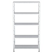 Regalux Metallregal (45 x 100 x 188 cm, Traglast: 65 kg/Boden, Silber)