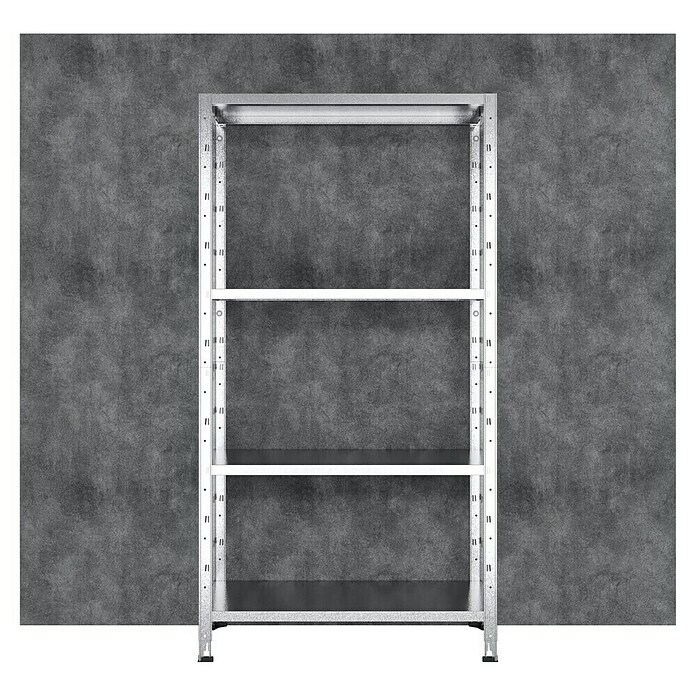 Regalux Metallregal (30 x 84 x 160 cm, Traglast: 40 kg/Boden, Silber)