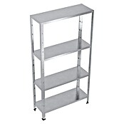 Regalux Metallregal (30 x 84 x 160 cm, Traglast: 40 kg/Boden, Silber)