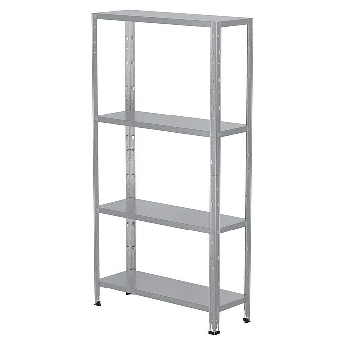 Regalux Metallregal (30 x 84 x 160 cm, Traglast: 40 kg/Boden, Silber)