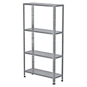 Regalux Metallregal (30 x 84 x 160 cm, Traglast: 40 kg/Boden, Silber)