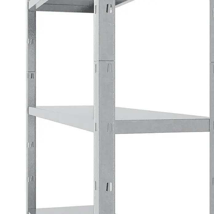Regalux Aktenregal Office 100 - H x B x T: 209 x 100 x 30 cm, Traglast pro Boden: 60 kg, Anzahl Böden: 6 Stk., Stecken, Weiß - Metallregal mit Fachböden. Das Regal ist aus Stahl gefertigt und bietet viel Stauraum für verschiedene Gegenstände, ideal für Lager und Werkstatt.