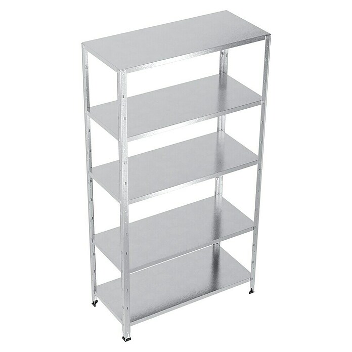 Regalux Metallregal (45 x 100 x 188 cm, Traglast: 65 kg/Boden, Silber)