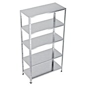 Regalux Metallregal (45 x 100 x 188 cm, Traglast: 65 kg/Boden, Silber)