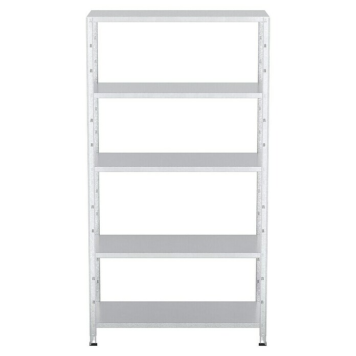 Regalux Metallregal (45 x 100 x 188 cm, Traglast: 65 kg/Boden, Silber)