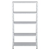 Regalux Metallregal (45 x 100 x 188 cm, Traglast: 65 kg/Boden, Silber)