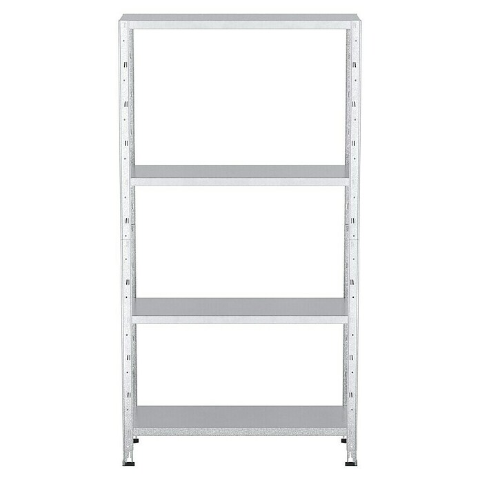 Regalux Metallregal (30 x 84 x 160 cm, Traglast: 40 kg/Boden, Silber)