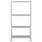 Regalux Metallregal (30 x 84 x 160 cm, Traglast: 40 kg/Boden, Silber)