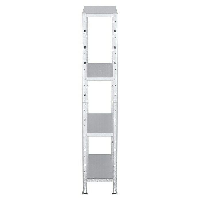 Regalux Metallregal (30 x 84 x 160 cm, Traglast: 40 kg/Boden, Silber)