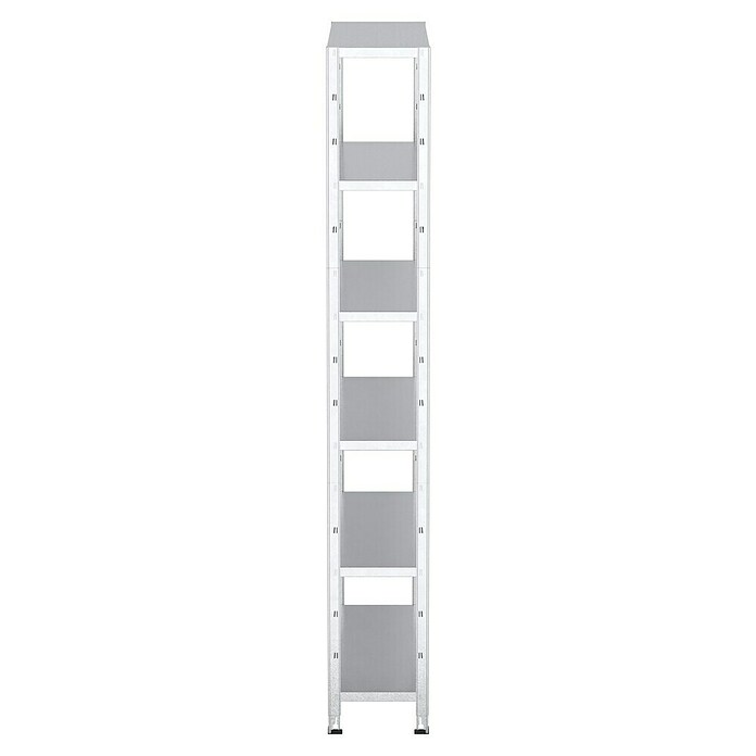 Regalux Aktenregal Office 100 (30 x 100 x 209 cm, Traglast: 60 kg/Boden, Weiß)