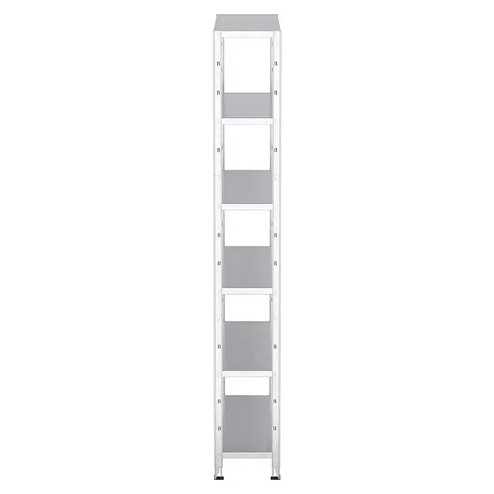Regalux Aktenregal Office 100 - H x B x T: 209 x 100 x 30 cm, Traglast pro Boden: 60 kg, Anzahl Böden: 6 Stk., Stecken, Weiß - Ein elegantes, offenes Bücherregal in Weiß mit mehreren Fächern, ideal für die moderne Wohnungseinrichtung.
