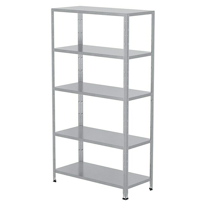 Regalux Metallregal (45 x 100 x 188 cm, Traglast: 65 kg/Boden, Silber)