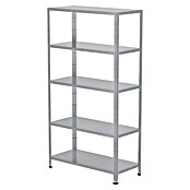 Regalux Metallregal (45 x 100 x 188 cm, Traglast: 65 kg/Boden, Silber)