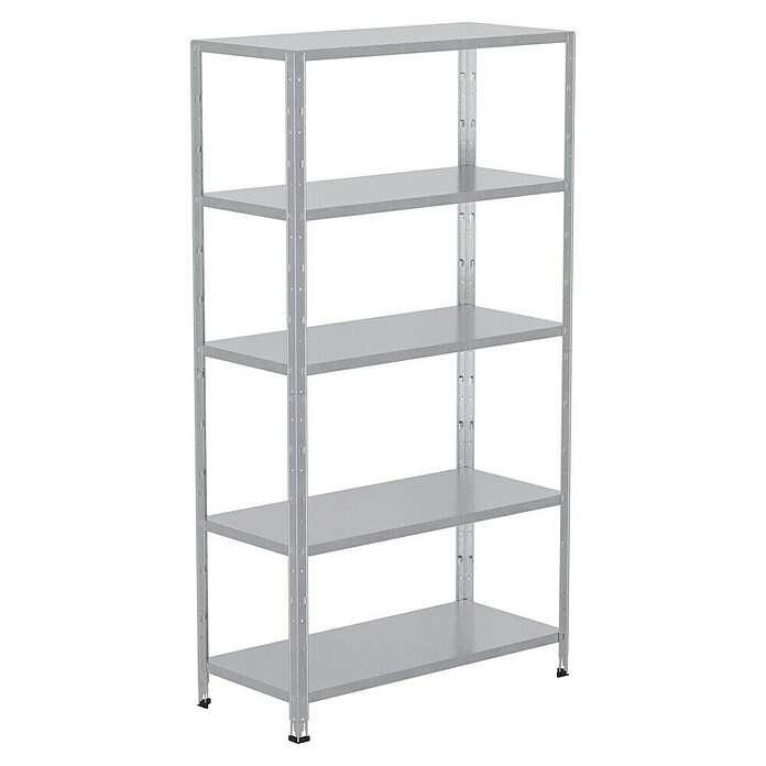 Regalux Metallregal (45 x 100 x 188 cm, Traglast: 65 kg/Boden, Silber)