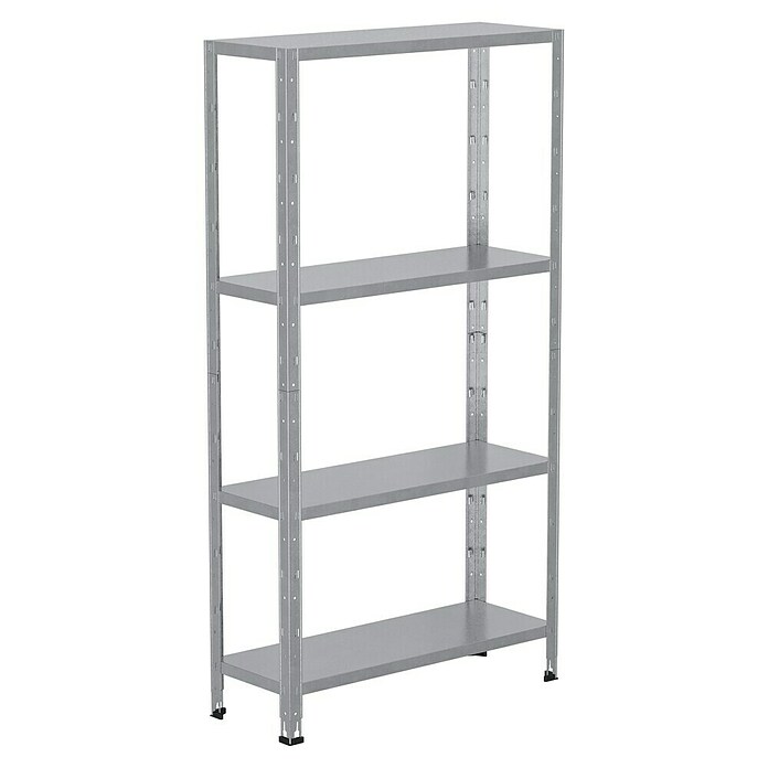Regalux Metallregal (30 x 84 x 160 cm, Traglast: 40 kg/Boden, Silber)