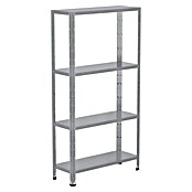 Regalux Metallregal (30 x 84 x 160 cm, Traglast: 40 kg/Boden, Silber)