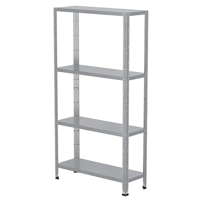 Regalux Metallregal (30 x 84 x 160 cm, Traglast: 40 kg/Boden, Silber)