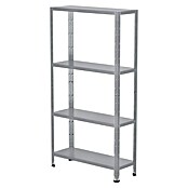 Regalux Metallregal (30 x 84 x 160 cm, Traglast: 40 kg/Boden, Silber)