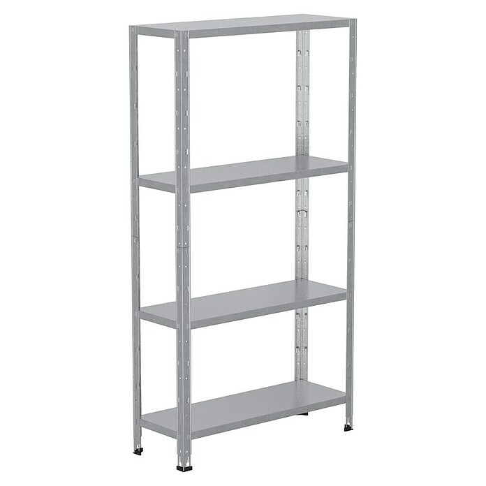 Regalux Metallregal (30 x 84 x 160 cm, Traglast: 40 kg/Boden, Silber)