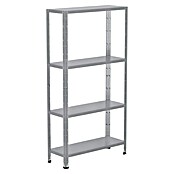 Regalux Metallregal (30 x 84 x 160 cm, Traglast: 40 kg/Boden, Silber)