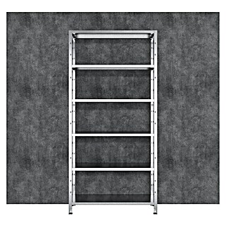 Regalux Aktenregal Office 100 (H x B x T: 209 x 100 x 30 cm, Traglast pro Boden: 60 kg, Anzahl Böden: 6 Stk., Stecken, Weiß)