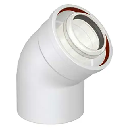 Codo coaxial M/H Condensación 45º