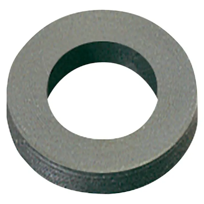 Junta de goma M - 6 ud. - Primer plano de una arandela gris con un agujero en el centro, ideal para fijaciones e ingeniería mecánica.