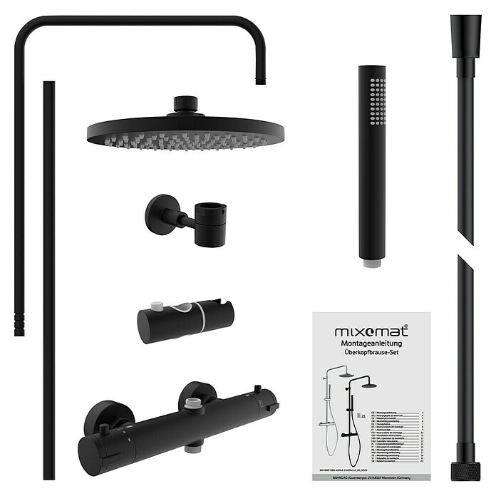Mixomat Sistem za tuš Orlando  (Višina: 118 cm, Črna, Mat) | Tuš stebri | Tuš glave in tuš garniture | Kopalnica in sanitarije | Izdelki | BAUHAUS