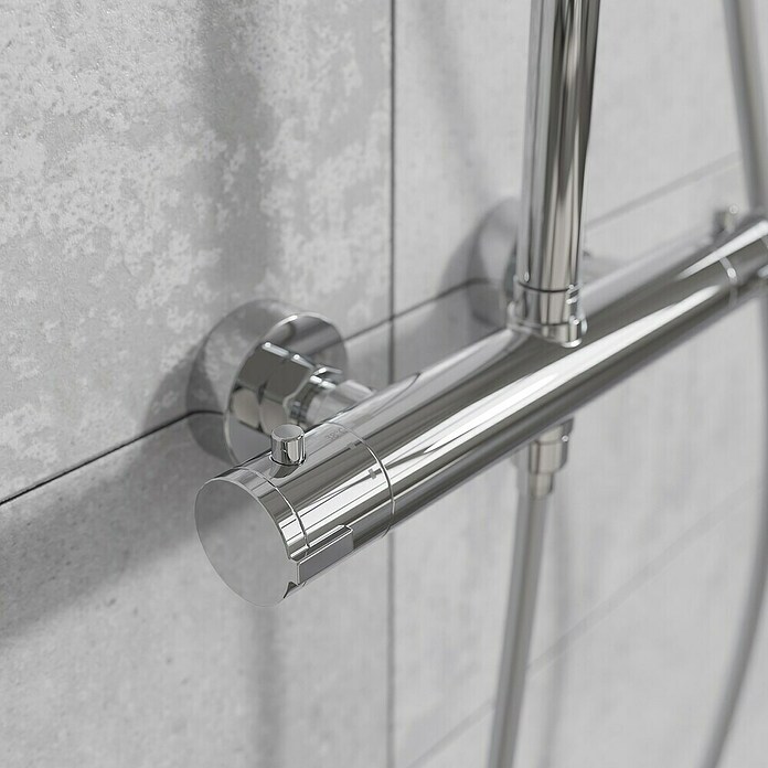 Mixomat Sustav tuš garniture  (Visina: 118 cm, Srebrna, Sjaj) | BAUHAUS