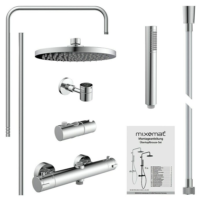 Mixomat Sustav tuš garniture  (Visina: 118 cm, Srebrna, Sjaj) | BAUHAUS