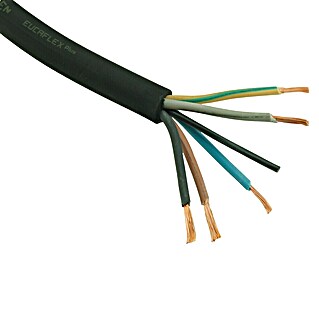 Rubberkabel Neopreen (Aantal aders: 5 st., 2,5 mm², 2,5 m, Zwart)