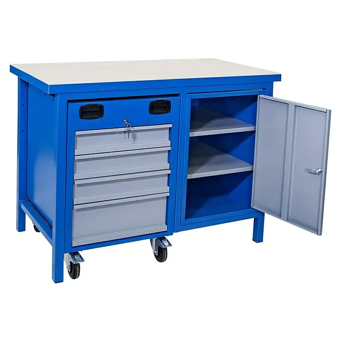 Güde Werkbank 2300 SLT Multi - L x B x H: 60 x 119 x 85 cm, Anzahl Schubladen: 4 Stk. - Werkbank mit Schubladen und Schrank.