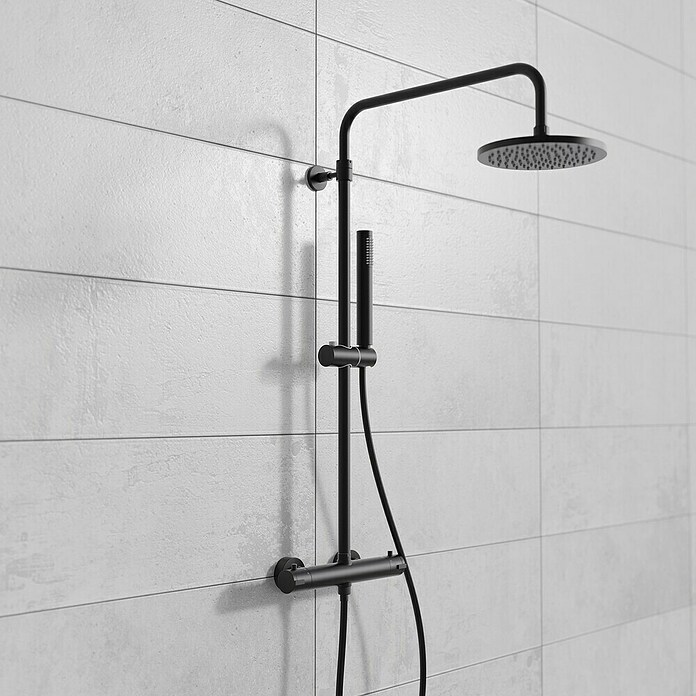 Mixomat Sistem za tuš Orlando  (Višina: 118 cm, Črna, Mat) | Tuš stebri | Tuš glave in tuš garniture | Kopalnica in sanitarije | Izdelki | BAUHAUS