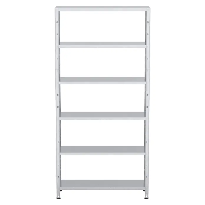 Regalux Aktenregal Office 100 - H x B x T: 209 x 100 x 30 cm, Traglast pro Boden: 60 kg, Anzahl Böden: 6 Stk., Stecken, Weiß