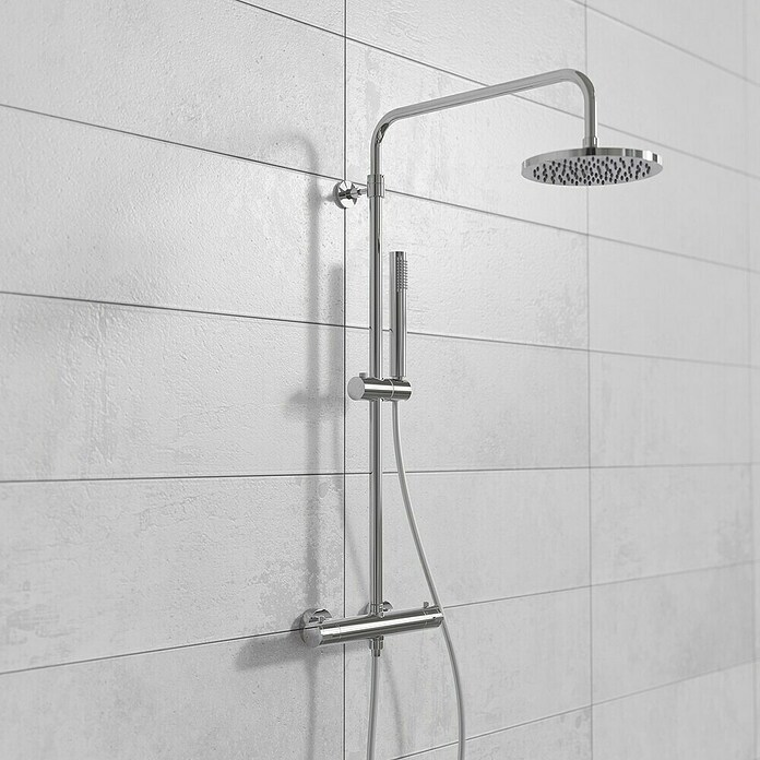 Mixomat Sustav tuš garniture  (Visina: 118 cm, Srebrna, Sjaj) | BAUHAUS