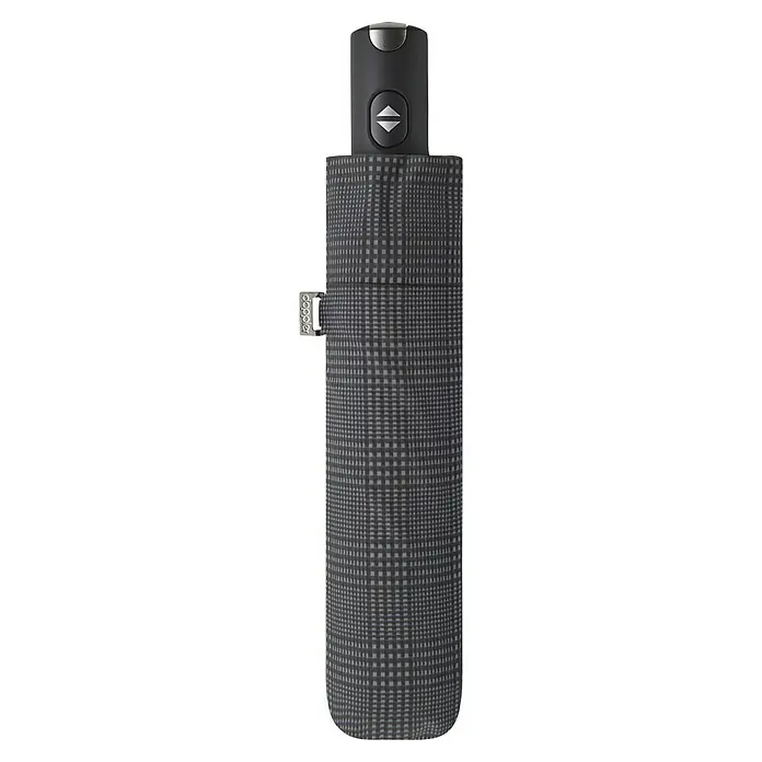 Doppler Taschenschirm Carbonsteel - Glen Check, Durchmesser Bespannung: 100 cm, Länge: 29 cm - Geschlossener Doppler-Regenschirm mit einem stilvollen karierten Muster. Ideal für den täglichen Gebrauch bei Regenwetter, kompakt und praktisch.