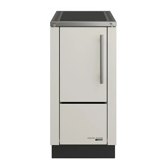 Haas+Sohn Küchenherd HS 40 - L x B x H: 60 x 40 x 85,2 cm, 5 kW, Weiß - Ein freistehender Haas+Sohn Küchenofen mit einer Tür und Schublade, ideal für ein gemütliches Zuhause. Der Ofen kombiniert Funktionalität mit stilvollem Design.