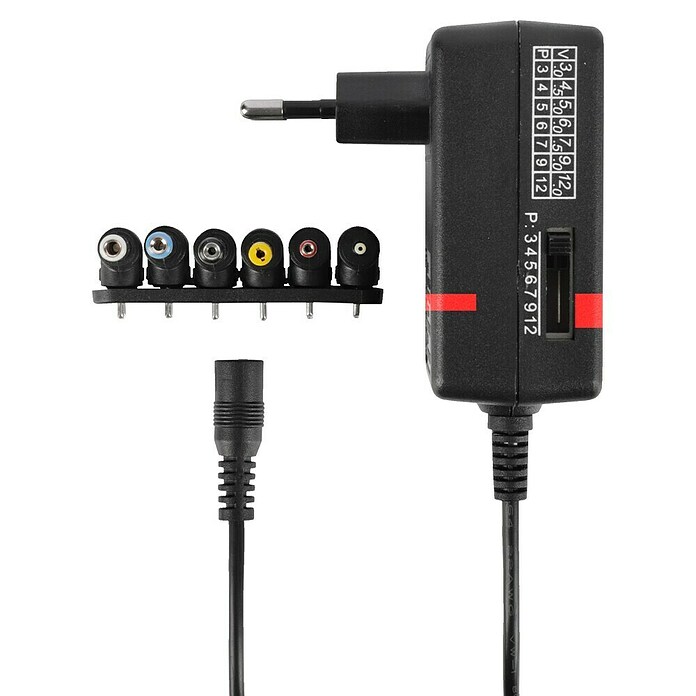 Q-Link Universele adapter AC/DC 3-12 V (Zwart, Kunststof, 1,5 m) | BAUHAUS
