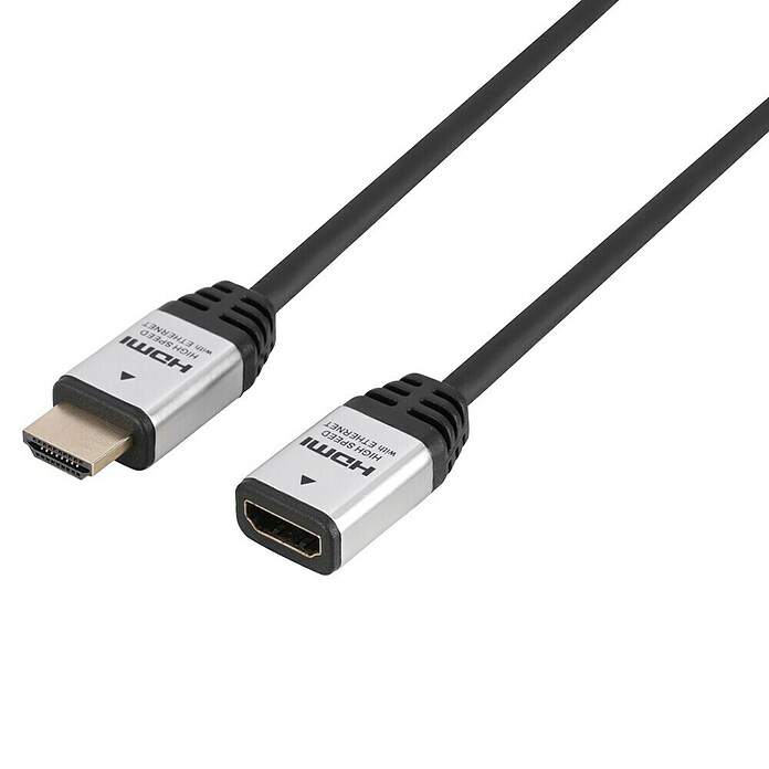Q-Link HDMI-kabel verlengsnoer (Zilver / Zwart, High Speed, 3 m) | BAUHAUS