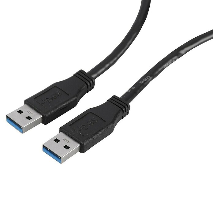 Q-Link USB-kabel male/male - USB 3.0 (USB A-stekker, Zwart, 2 m) | BAUHAUS
