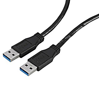 Q-Link USB-kabel male/male - USB 3.0 (USB A-stekker, Zwart, 2 m)