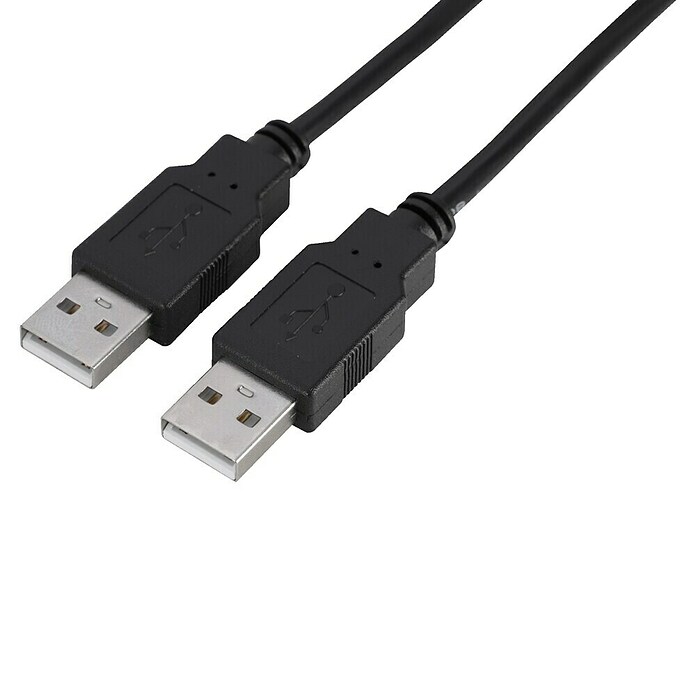 Q-Link USB-kabel male/male - USB 2.0 (USB A-stekker, Zwart, 2 m) | BAUHAUS