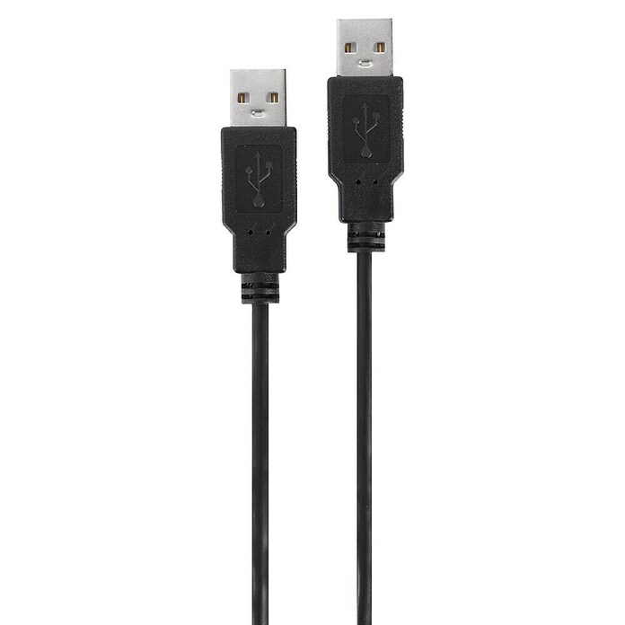 Q-Link USB-kabel male/male - USB 2.0 (USB A-stekker, Zwart, 2 m) | BAUHAUS