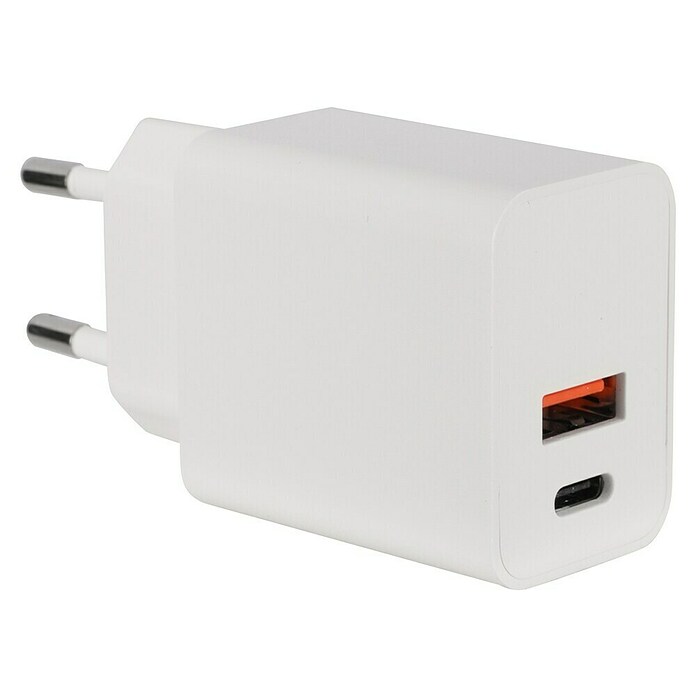 Q-Link Stopcontactinzet met USB 1x USB-A en 1x USB-C (Wit) | BAUHAUS