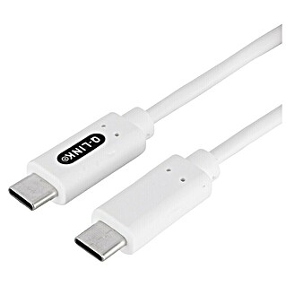 Q-Link USB-oplaadkabel USB-C naar USB-C (Wit, 1,5 m)