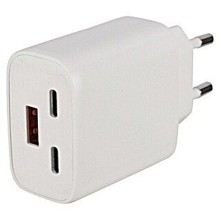 Q-Link Stopcontactinzet met USB 1x USB-A en 2x USB-C (Wit)